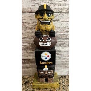 Pittsburgh Steelers Tiki Totem Pole Garden Statue 5.5" W x 16" H x 4"D